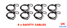 LIGHTING SAFETY CABLE  x 8  700mm 30Kg Black PVC Coated Stage  TRUSS Rigging --