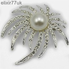NEW SILVER FLOWER BROOCH LARGE