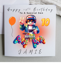 Personalised Son Roblox Birthday Card Grandson Roblox Nephew Roblox Brother Card