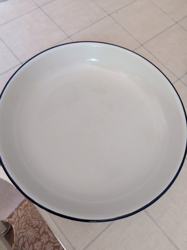 Vintage enamel pie dish - vintage,