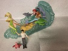 Vintage Disney The Little Mermaid Royal Carriage Play Set & Figures Sea Horses