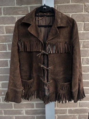 Vintage brown suede - brown, leather