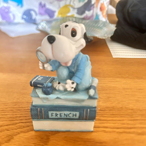 Resin dog figurine books - resin,
