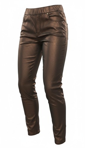 Ladies brown shining slim - brown,