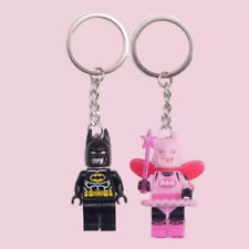 2Pcs Exclusive Pink Fairy Batman Le.go Keychain 2024 HOT Valentine's Day Couple