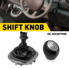 Black Gear Knob Shift 6 + R with Gaiter Fits For Renault Trafic III 2014 to 2019