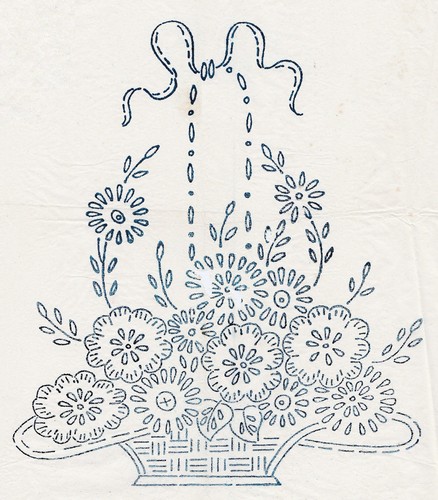 Vintage embroidery transfer - vintage,
