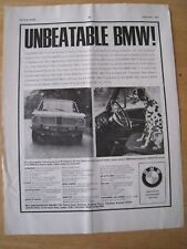 UNBEATABLE RALLY TEAM BMW 1800 TI DALMATION DOG  1966 ADVERT A4 FILE 7