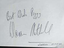 WARREN MITCHELL Signed  page  English comedian Large ink signature ALF GARNETT 
