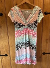 Luella Leopard Print Front Tie V Neck Dress