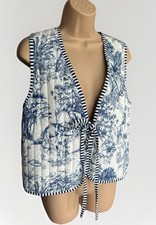 Ladies Edgy Street Boho Arty Chic  Lightweight Quilted Smart Waistcoat Top 10 12