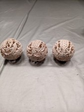 Ornament Set of Ornate Ceramic Balls No Marking Decorative Balls