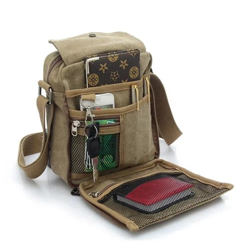 Men vintage canvas messenger - vintage,