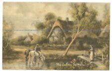 The Cooling Stream. Postcard by Wildt & Kray from a painting by E. Sinclair