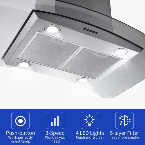 Island mount range hood - 36",