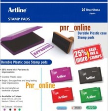 Artline Ink Stamp Pad Black Red Blue Green Medium or Large Pads 