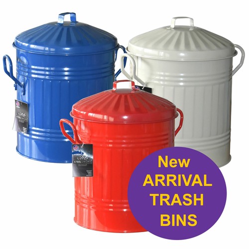 Galvanised mini metal bin - galvanised,