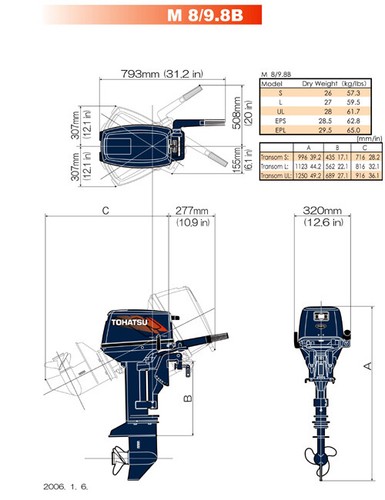 New tohatsu 2 stroke - hp,