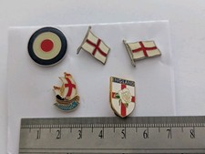St George's Cross England Enamel Pin Badges + RAF Roundel