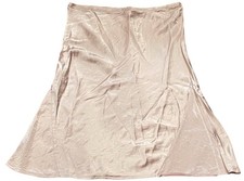 Vintage Y2K Satin Slip Skirt Womens L Low Rise Fairy Coquette Baby Pink Flowy