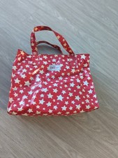 Large Vintage Cath Kidston Bag In Red and White Star Pattern Pre Loved