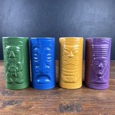 Tiki Mugs Cocktail Mugs Set of 4 Ceramic  Cocktail Cups