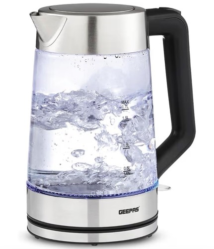 Geepas glass kettle 3000w - geepas, 1.7l