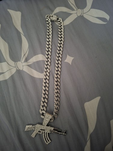 Iced gun pendant - ak-47, cuban