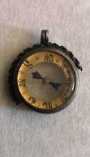 Victorian Antique Fob Compass 925 James Allan Birmingham Slight Damage To Decor