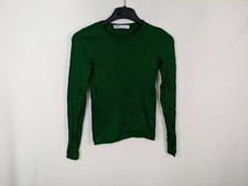 Zara Ladies casual top rib blouse size small green long sleeve