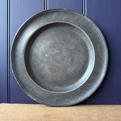 Antique pewter plate - ,