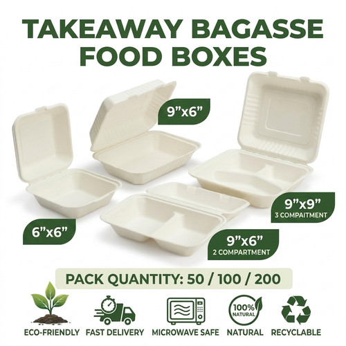 White bagasse food containers - bagasse,