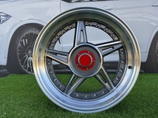 4X 17" 4X100/108 Ferarri 458 Split Style Grey Wheels Fits For: E30, MX5, Ford