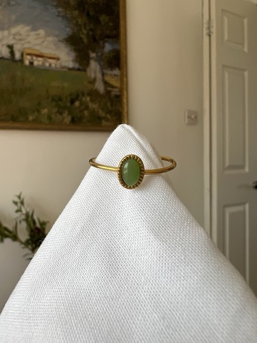 Vintage green stone - green, adjustable