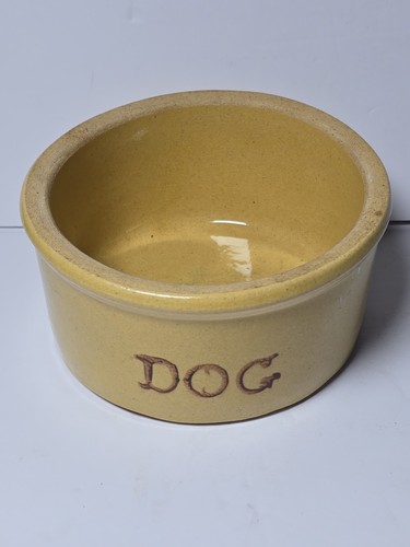 Vintage roseville dog bowl - 6",
