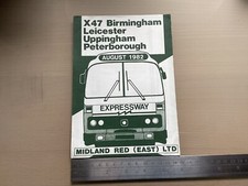 Midland Red East National Bus Company Route X47 Timetable August 1982 Leicester