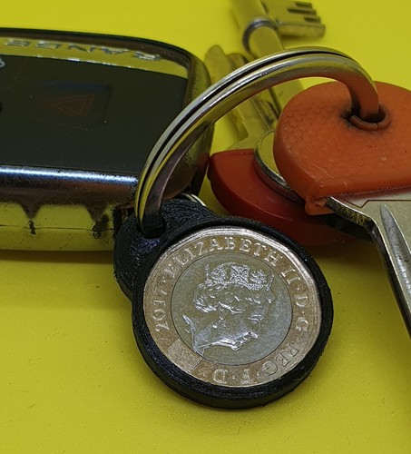 Pound coin holder keyring - pound,