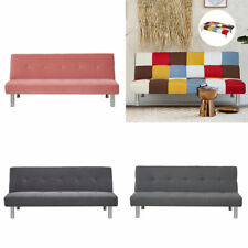 Upholstered 2/3 Seater Small Sofa Bed Couch Settee Sofabed Button Sleeper Fabric