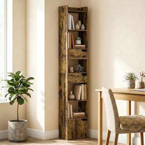 Homcom bookcase tall - tall, narrow
