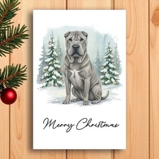 Shar Pei Christmas Card from the dog. Dog Lovers Card. Multiple breeds
