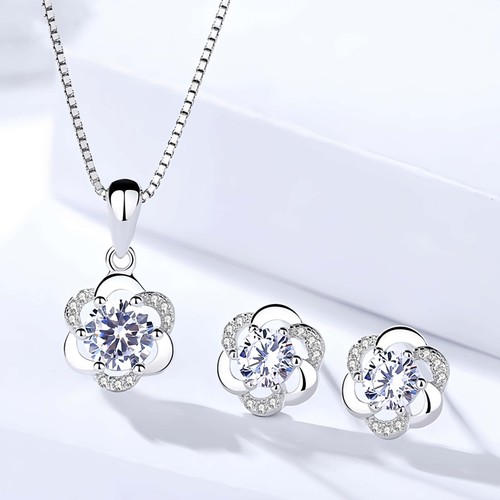 925 sterling silver crystal - silver,
