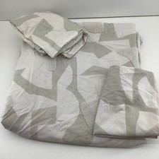 NEXT Double Cotton Abstract Duvet Cover 2 Pillowcases Tufted Stone Grey size