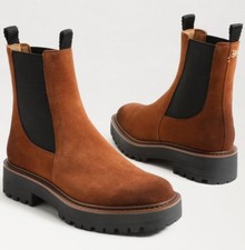 Sam Edelman Brown Suede Laguna Chunky Ankle Boots RRP180 Size UK 6 