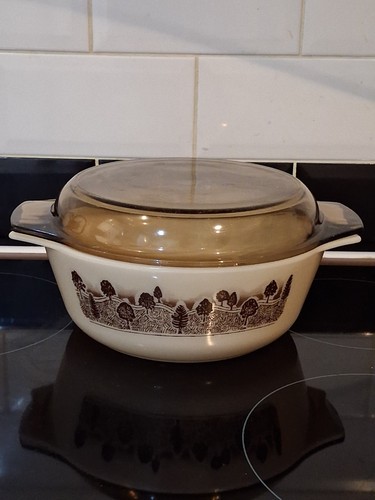 Vintage pyrex rustic trees - vintage,