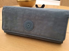 Kipling Pastel Blue Multi Compartment Large Folding Purse Wallet 