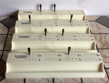 4 x VINTAGE SPEARS GAMES SCRABBLE DELUXE 1973  SCORING TILE RACKS PLUS 8 x PEGS