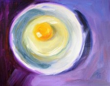Egg on plate Original oil