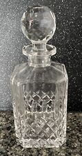 Vintage Square Based Lead Crystal Decanter with Solid Globe Shaped Stopper 1.8kg