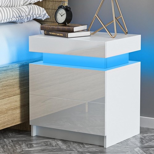 Bedside tables white - white, high
