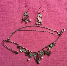 Vintage Pilgrim Danish Design Silver Bird Bracelet & Matching Earrings Set VGC